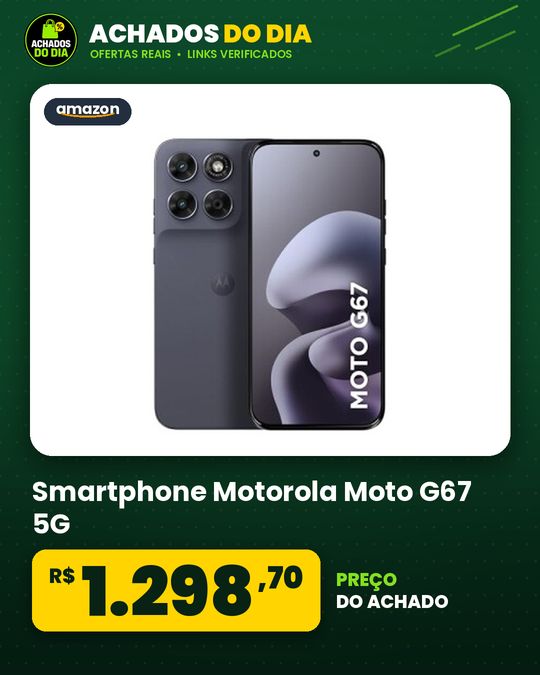 Smartphone Motorola Moto G67 5G - 256GB 4GB RAM + 8GB RAM Boost camera 50MP Sony Lytia 600 tela 1.5K