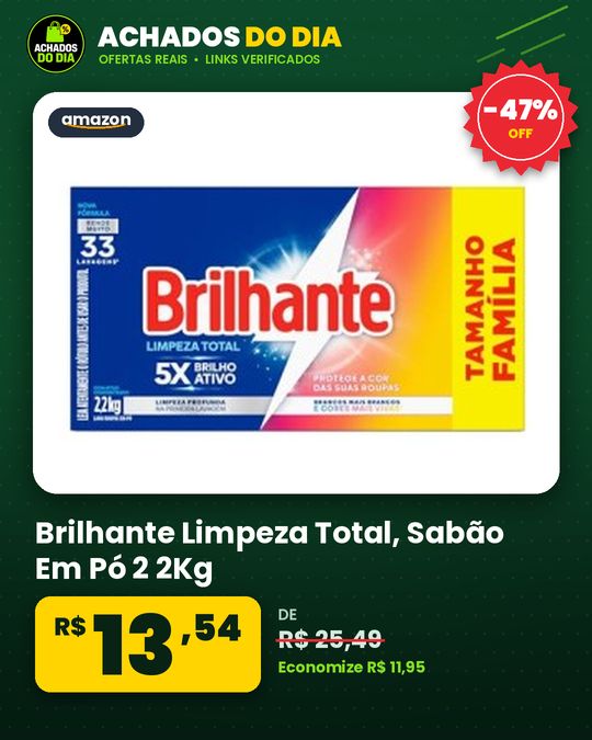 Brilhante Limpeza Total - Sabão Em Pó 2 2Kg