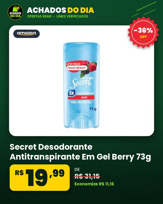 Secret Desodorante Antitranspirante Em Gel Berry 73g