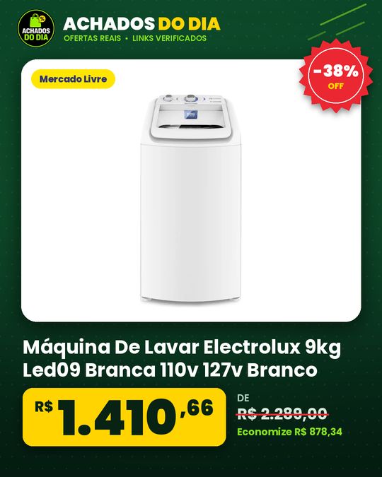 Máquina De Lavar Electrolux 9kg Led09 Branca 110v 127v Branco