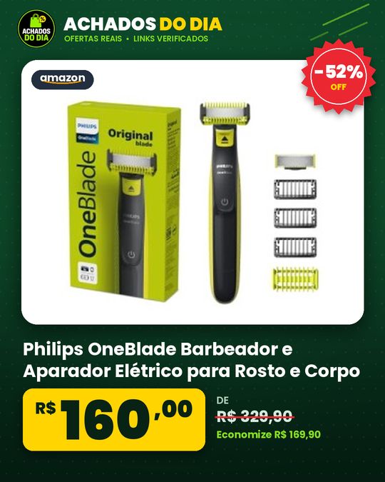 Philips OneBlade Barbeador e Aparador Elétrico para Rosto e Corpo