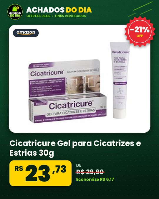 Cicatricure Gel para Cicatrizes e Estrias 30g - Hidrata e Uniformiza a Pele