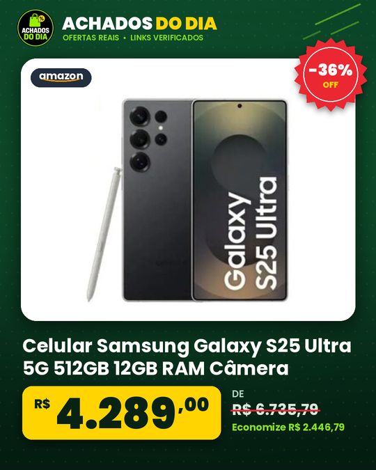 Celular Samsung Galaxy S25 Ultra 5G 512GB 12GB RAM Câmera Quádrupla de 200+50+10+50 Tela Grande de 6.9" Titânio