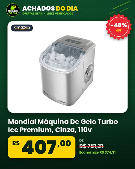 Mondial Máquina De Gelo Turbo Ice Premium, Cinza, 110v - Mg-12-gi