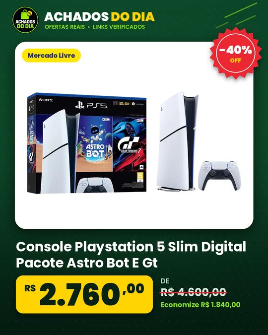 Console Playstation 5 Slim Digital Pacote Astro Bot E Gt