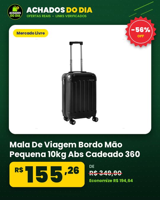 Mala De Viagem Bordo Mão Pequena 10kg Abs Cadeado 360