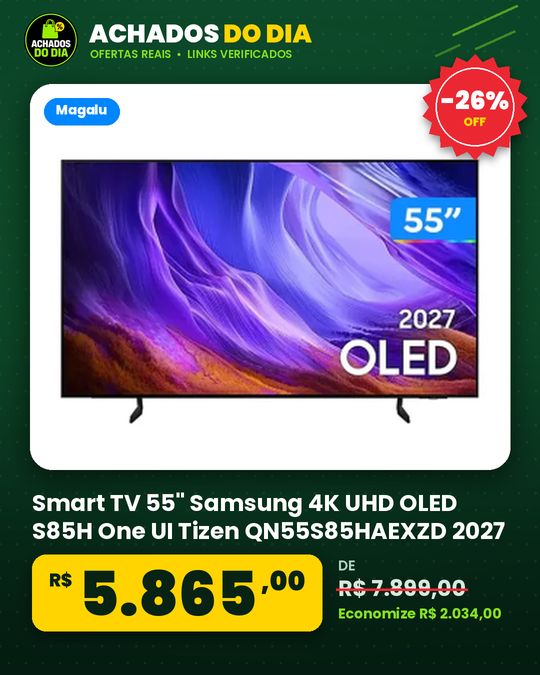 Smart TV 55" Samsung 4K UHD OLED S85H One UI Tizen QN55S85HAEXZD 2027