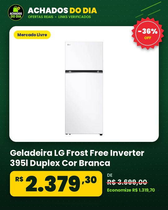 Geladeira LG Frost Free Inverter 395l Duplex Cor Branca - 12 Branco