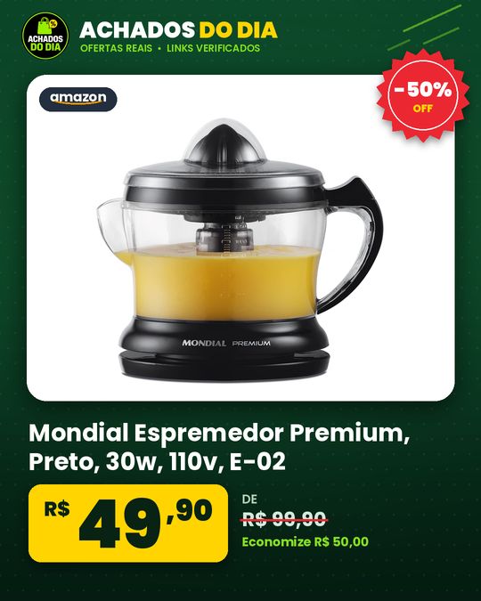 Mondial Espremedor Premium, Preto, 30w, 110v - E-02