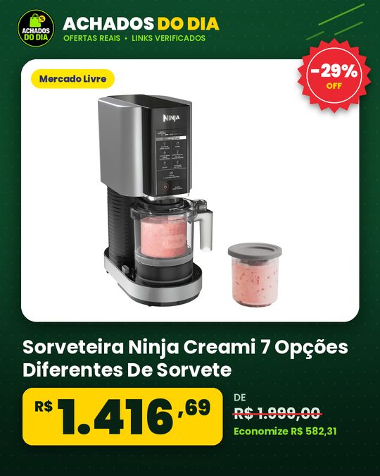 Sorveteira Ninja Creami 7 Opções Diferentes De Sorvete Fácil De Usar Em 3 Etapas Pronto Em Até 24 Horas