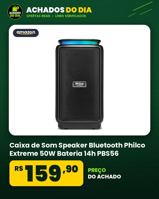 Caixa de Som Speaker Bluetooth Philco Extreme 50W Bateria 14h PBS56