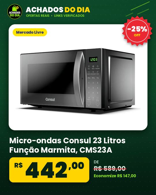 Micro-ondas Consul 23 Litros Função Marmita - CMS23A