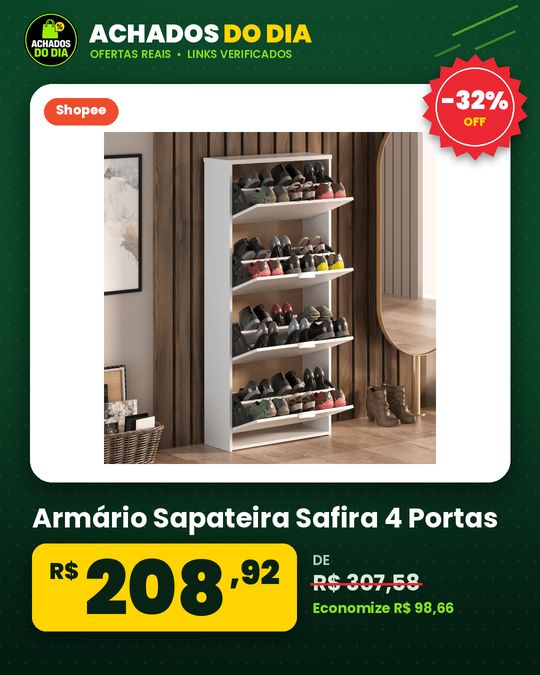 Armário Sapateira Safira 4 Portas