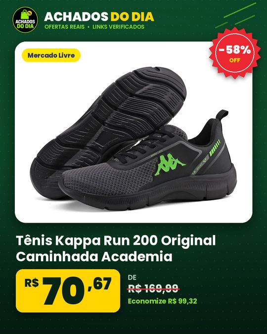 Tênis Kappa Run 200 Original Caminhada Academia