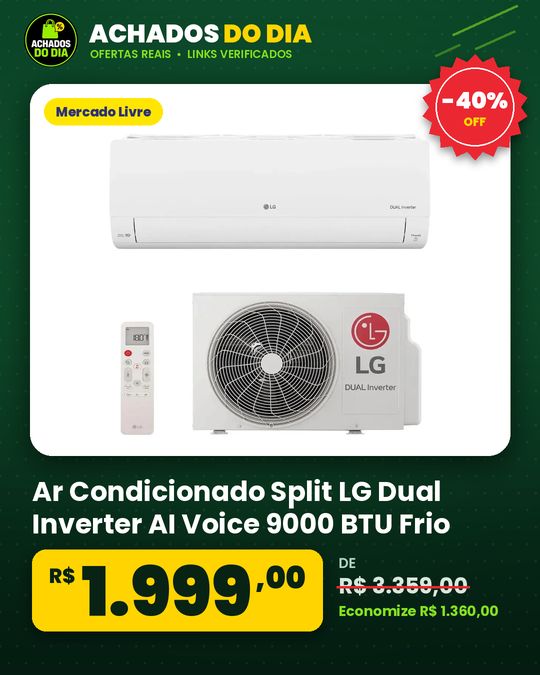Ar Condicionado Split LG Dual Inverter AI Voice 9000 BTU Frio