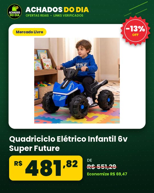 Quadriciclo Elétrico Infantil 6v Super Future