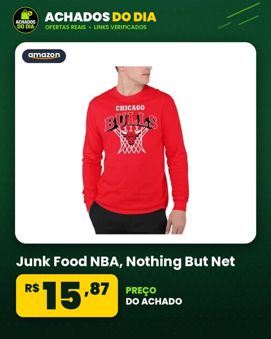 Junk Food NBA - Nothing But Net - Camiseta Adulta Oficialmente Licenciada