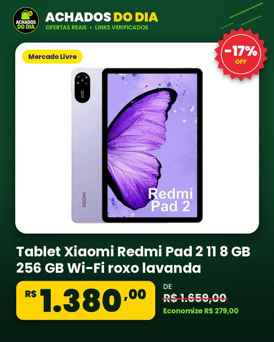 Tablet Xiaomi Redmi Pad 2 11 8 GB 256 GB Wi-Fi roxo lavanda