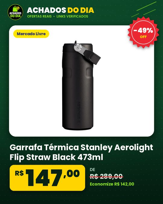 Garrafa Térmica Stanley Aerolight Flip Straw Black 473ml