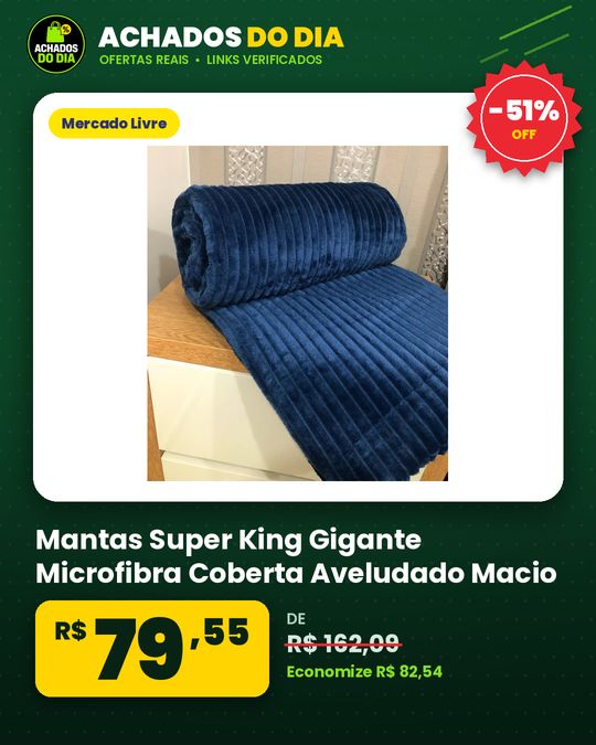 Mantas Super King Gigante Microfibra Coberta Aveludado Macio