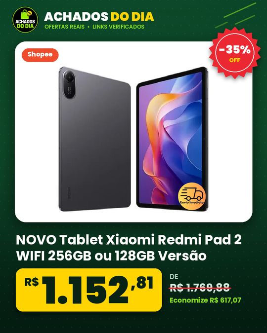 NOVO Tablet Xiaomi Redmi Pad 2 WIFI 256GB ou 128GB Versão Global Pronta Entrega ADS
