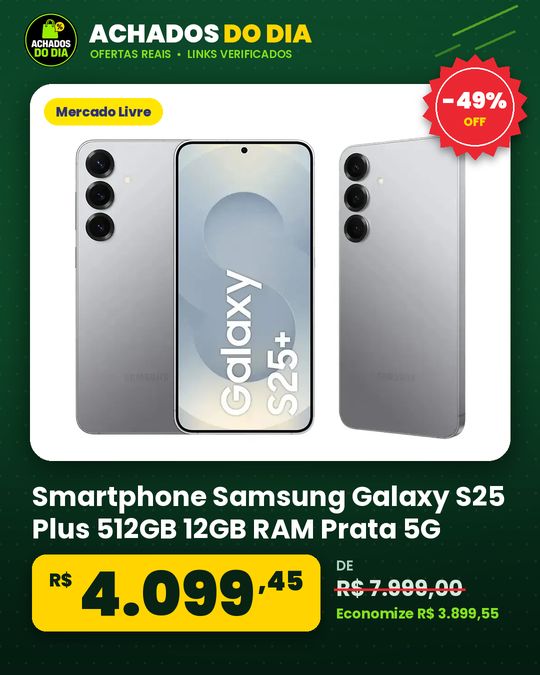 Smartphone Samsung Galaxy S25 Plus 512GB 12GB RAM Prata 5G