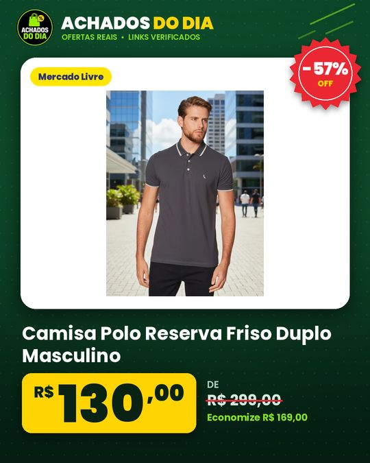Camisa Polo Reserva Friso Duplo Masculino