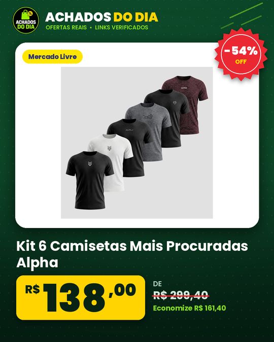 Kit 6 Camisetas Mais Procuradas Alpha