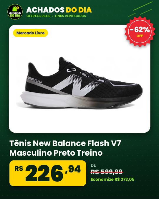 Tênis New Balance Flash V7 Masculino Preto Treino