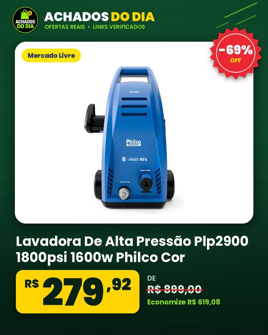 Lavadora De Alta Pressão Plp2900 1800psi 1600w Philco Cor Unic Frequência 60hz