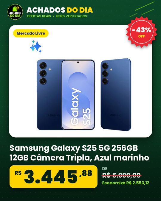 Samsung Galaxy S25 5G 256GB 12GB Câmera Tripla - Azul marinho