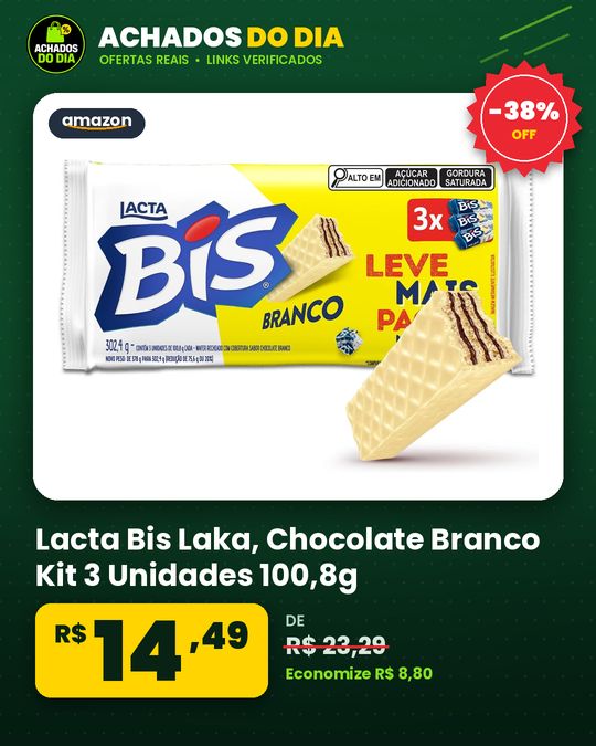 Lacta Bis Laka - Chocolate Branco Kit 3 Unidades 100,8g