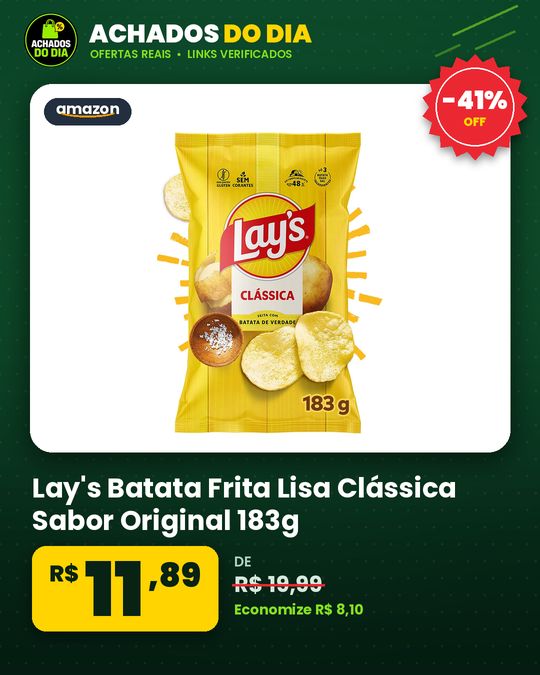 Lay's Batata Frita Lisa Clássica Sabor Original 183g