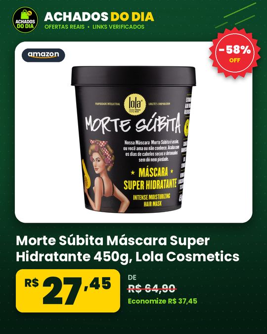 Morte Súbita Máscara Super Hidratante 450g , Lola Cosmetics