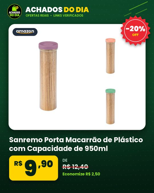 Sanremo - Porta Macarrão de Plástico com Capacidade de 950ml Cor Sortida Linha DiaDia