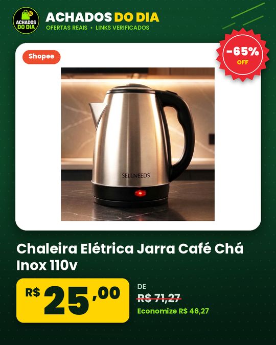 Chaleira Elétrica Jarra Café Chá Inox 110v