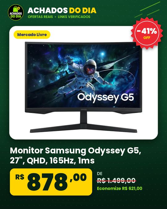 Monitor Samsung Odyssey G5, 27", QHD, 165Hz, 1ms