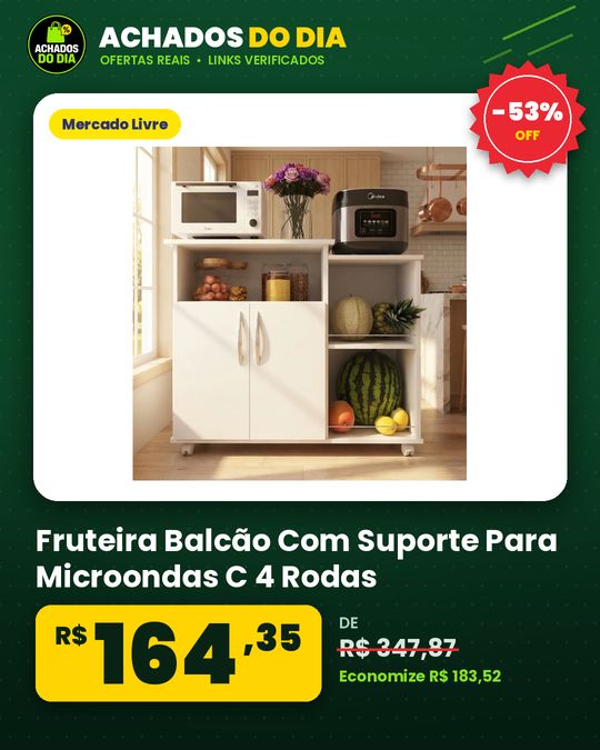 Fruteira Balcão Com Suporte Para Microondas C 4 Rodas