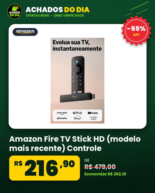 Amazon Fire TV Stick HD (modelo mais recente) Controle Remoto por Voz com Alexa alime