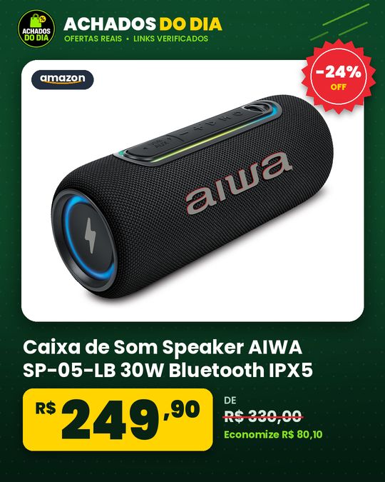 Caixa de Som Speaker AIWA SP-05-LB 30W Bluetooth IPX5