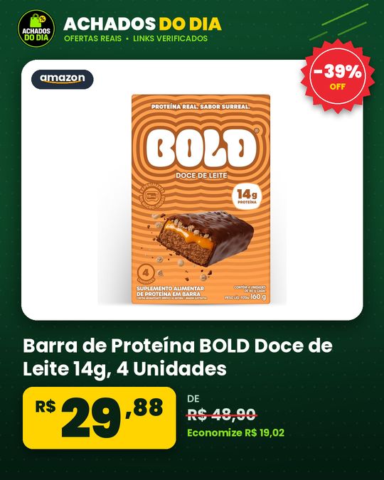 Barra de Proteína BOLD Doce de Leite 14g - 4 Unidades