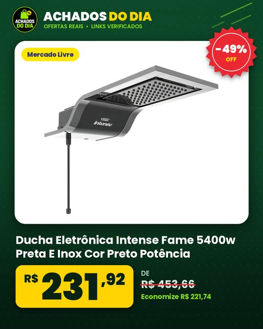 Ducha Eletrônica Intense Fame 5400w Preta E Inox Cor Preto Potência