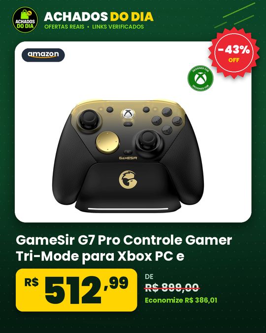 GameSir G7 Pro Controle Gamer Tri-Mode para Xbox PC e Android Sem Fio 2.4GBluetooth e Com Fio Joystick Hall Effect + T