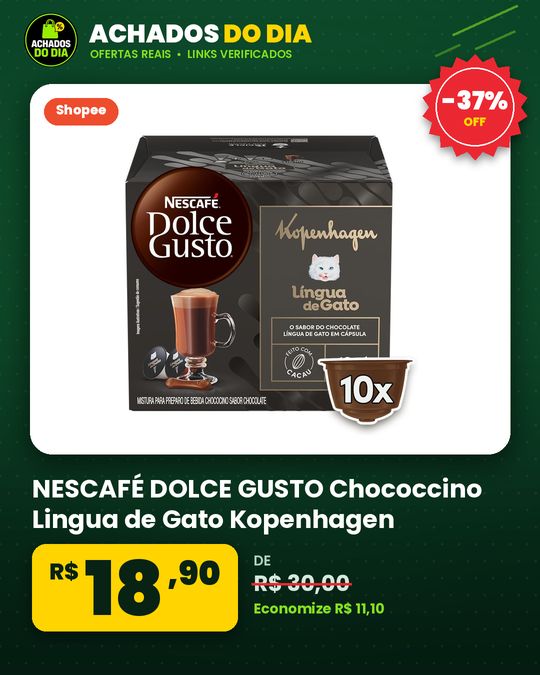 NESCAFÉ DOLCE GUSTO Chococcino Lingua de Gato Kopenhagen - 10 CÁPSULAS