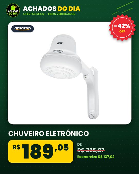 CHUVEIRO ELETRÔNICO - SUPER DUCHA ELETRÔNICA COM RESISTÊNCIA BLINDADA 220V 4.400W - FAME