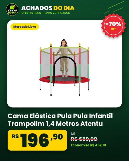 Cama Elástica Pula Pula Infantil Trampolim 1,4 Metros Atentu
