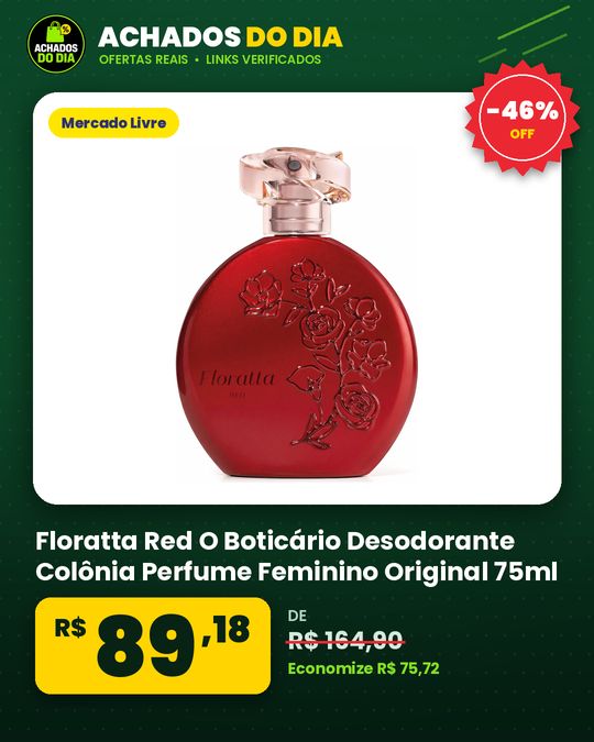 Floratta Red O Boticário Desodorante Colônia Perfume Feminino Original 75ml