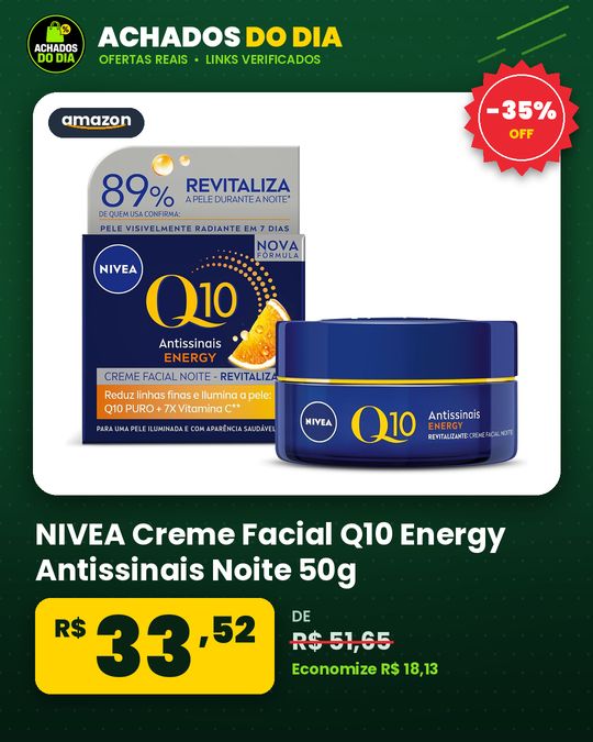 NIVEA Creme Facial Q10 Energy Antissinais Noite 50g