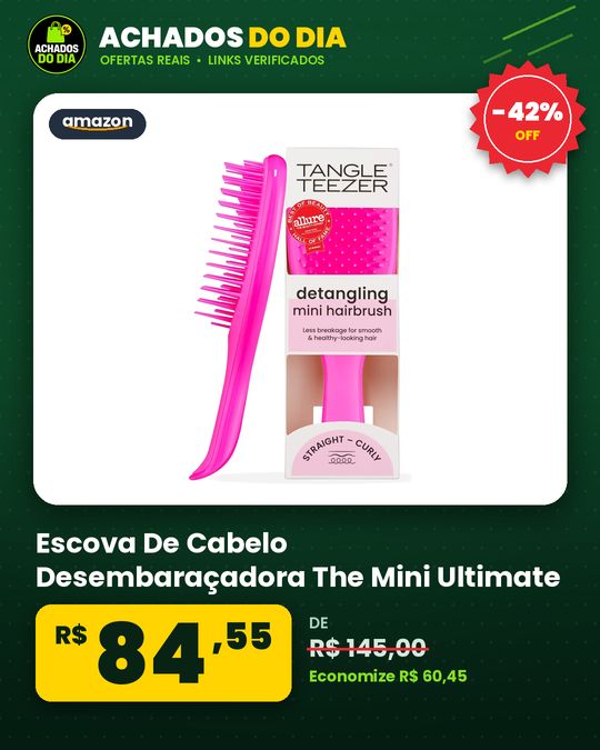 Escova De Cabelo Desembaraçadora The Mini Ultimate Detangler Para Todos Os Tipos De Cabelo
