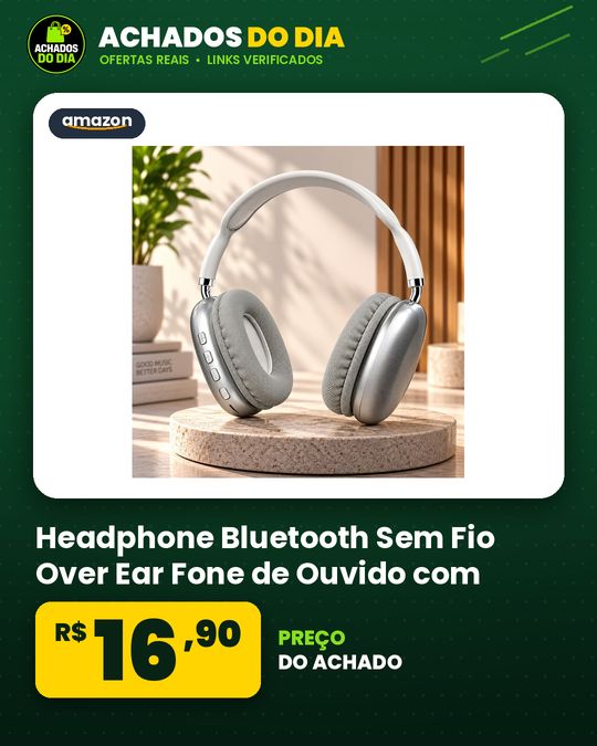 Headphone Bluetooth Sem Fio Over Ear Fone de Ouvido com Almofadas Acolchoadas e Arco Confortável